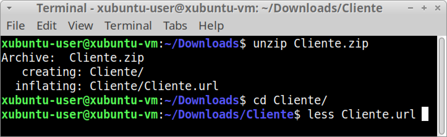 Image 7 is a screenshot of the Linux terminal showing how to extract the contents of the zip file using the less command.